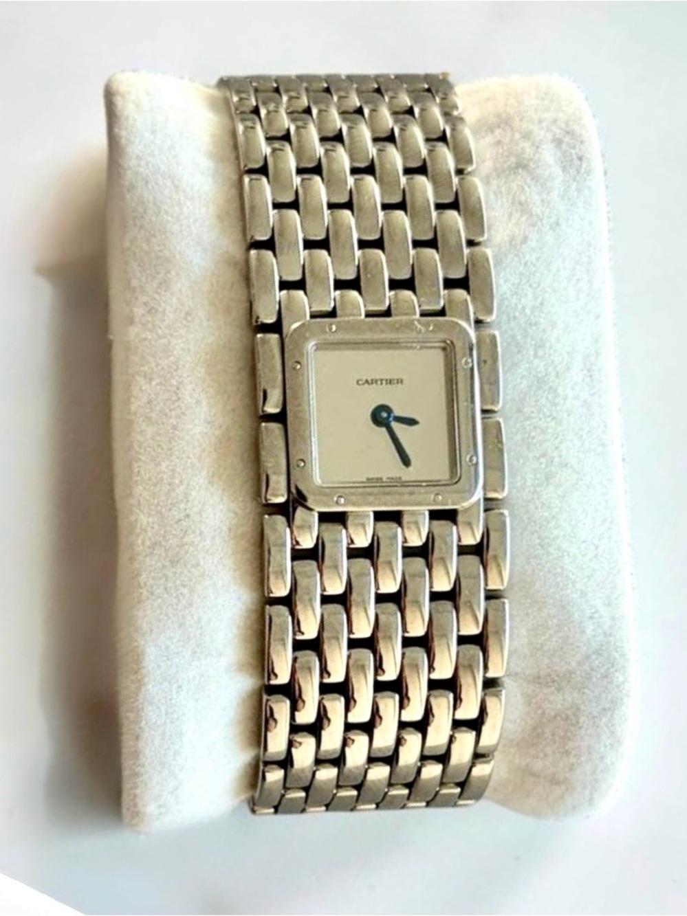 CARTIER Panthere RUBAN Quartz 21.5mm Steel Mirror Dial Watch